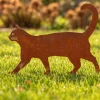 Animal de compagnie décoratif en métal rouillé (Chat qui marche)