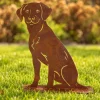 Animal de compagnie décoratif en métal rouillé (Chien assis)