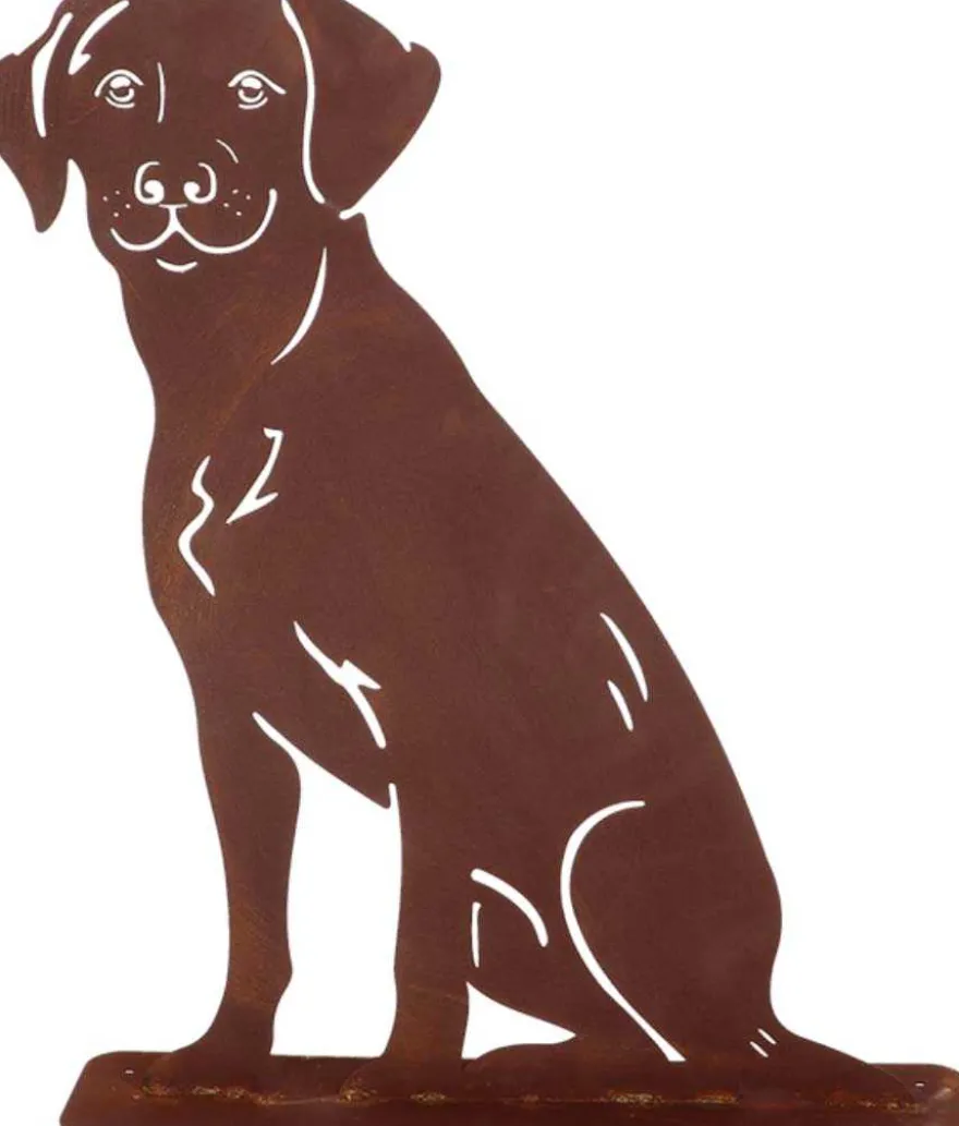 Animal de compagnie décoratif en métal rouillé (Chien assis)