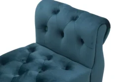 Banc en tissu Paris 120 x 40 x 60 cm (Bleu sarcelle - Noir etDoré)