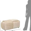 Banc en tissu Softy 90 x 45 x 45 cm (Crème)