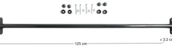 Barre gymnastique thermolaqué avec fixations (125 cm)