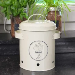 Boite de conservation en métal crème Garden (Oignons)
