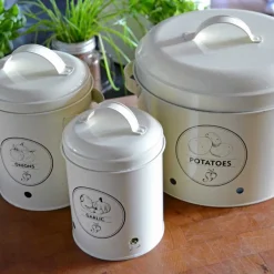 Boite de conservation en métal crème Garden (Oignons)