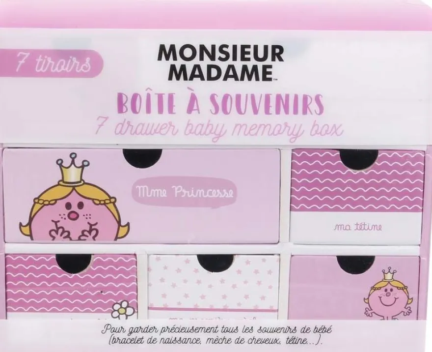 Boite à souvenirs naissance Monsieur Madame (Mme Princesse)