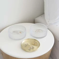 Boîte à bijoux verre couvercle laiton Tesora