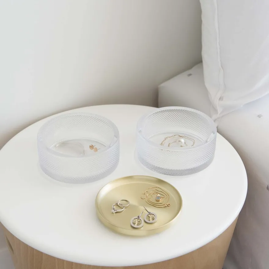 Boîte à bijoux verre couvercle laiton Tesora