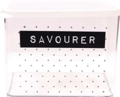 Boîte de conservation transparente à messages couvercle blanc (Lot de 2)