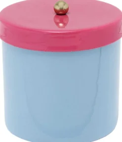 Boîte en métal Double Funky Small (Bleu clair et rose fuschia)
