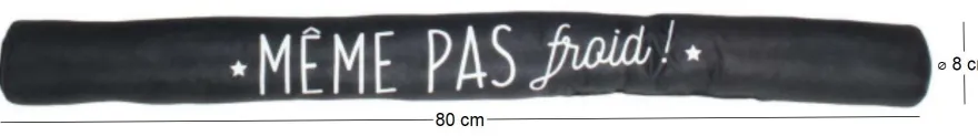 Boudin de porte avec illustrations 80 cm (Noir avec citation)