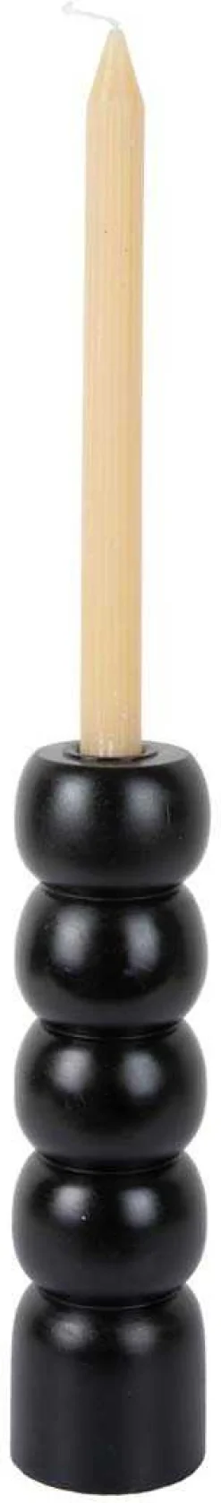 Bougeoir enbois de manguier Modelar Large (Noir)