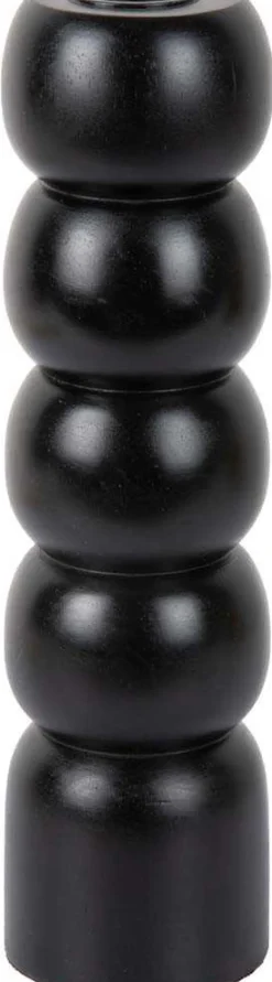 Bougeoir enbois de manguier Modelar Large (Noir)