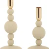 Bougeoir en métal Aster (Lot de 2) (Crème et doré)