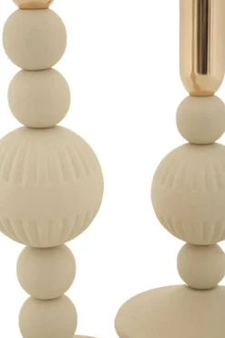 Bougeoir en métal Aster (Lot de 2) (Crème et doré)