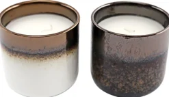 Bougie en pot effet émaillé 9 x 9.5 cm (Lot de 2)