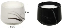 Bougie parfumée pot en dolomite effet marbre (Lot de 2) (8 x 11 cm)