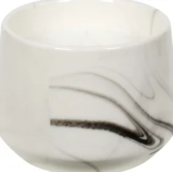 Bougie parfumée pot en dolomite effet marbre (Lot de 2) (8 x 11 cm)