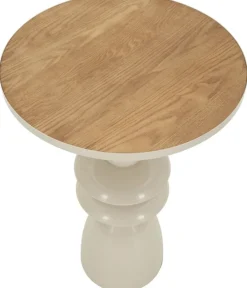 Bout de canapé en métal avec plateau en bois Top (45.5 x 63 cm)