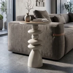 Bout de canapé en métal avec plateau en bois Top (45.5 x 63 cm)