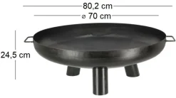 Brasero en acier 3 larges pieds (Diamètre 70 cm)