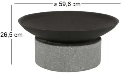 Brasero en fonte et granit Anneau (59.6 x 26.5 cm)
