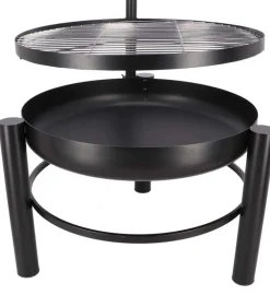 Brasero en métal avec grille de cuisson intégrée (66 x 78 x 69 cm)
