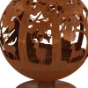 Brasero rond en métal rouillé (Forêt)