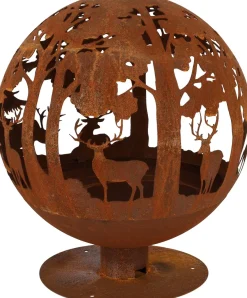 Brasero rond en métal rouillé (Forêt)