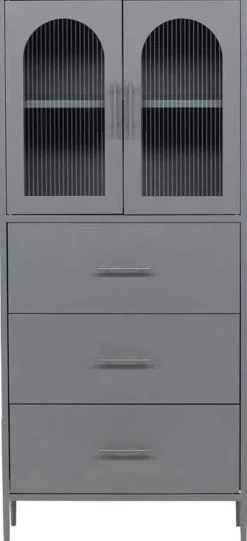 Buffet en acier 70 x 35 x 160 cm La Paz (Gris clair)