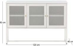 Buffet 3 portes en acier Malla (Gris clair)