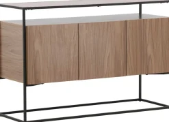 Buffet 3 portes en bois et acier Kingsport (Noyer)