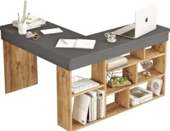 Bureau d'angle en aggloméré Clic (Pin et noir)