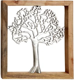 Cadre en bois et aluminium Arbre de vie 37 cm