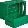 Caisse de rangement en pin petit modèle 31 x 23 x 15 cm (Vert menthe)