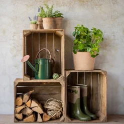Caisse en bois de pin et épicéa Vintage 42 x 51 x 30 cm