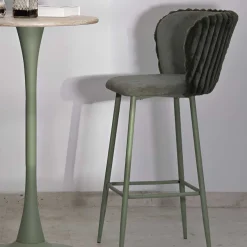 Chaise de bar en tissu et métal Alaska (Lot de 2) (Vert)