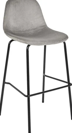 Chaise de bar en velours cotelé Giulia (Gris)