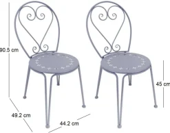 Chaise détente en fer Belle Époque (Lot de 2)