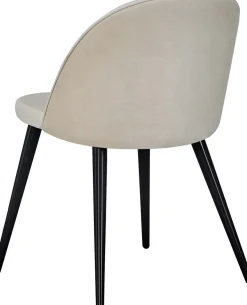 Chaise en velours avec pieds en acier Velvet (Lot de 6)