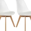 Chaise scandinave avec assise rembourrée (Lot de 2) (Blanc)