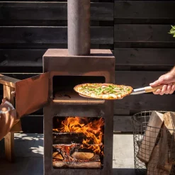Cheminée d'extérieur avec four à pizza intégré (Rouillé)