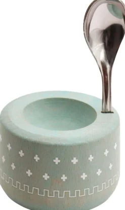 Coffret coquetier en bois Piou Piou (Vert d'eau)