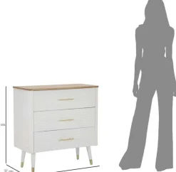 Commode en bois de frêne Matera 78 x 37 x 80 cm