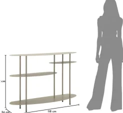 Console en métal Saturn 118 x 34 x 82 cm (Gris)