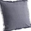Coussin en coton avec franges (Gris)