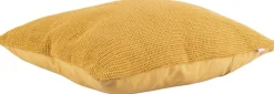 Coussin en coton velours côtelé Lines (Jaune moutarde)