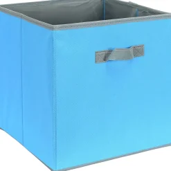 Cube de rangement coloré 30 x 30 cm (Turquoise et gris)