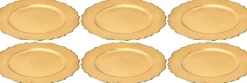 Dessous d'assiette en plastique doré Royal (Lot de 6)