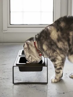 Double gamelle design surélevée pour chat Tower (Noir)