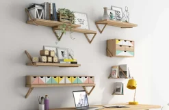 Equerre triangle en pin brut (30 cm)